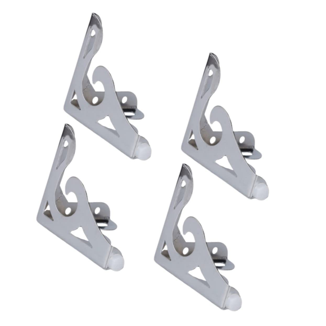 Patas para muebles de hierro con flores elegantes de color plata, pack de 4 piezas