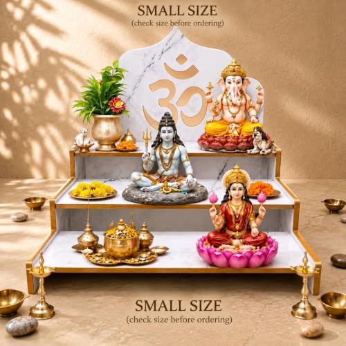 Privla 3-Tier Spiritual Pooja Mandir 30x30x30cm - Image 3