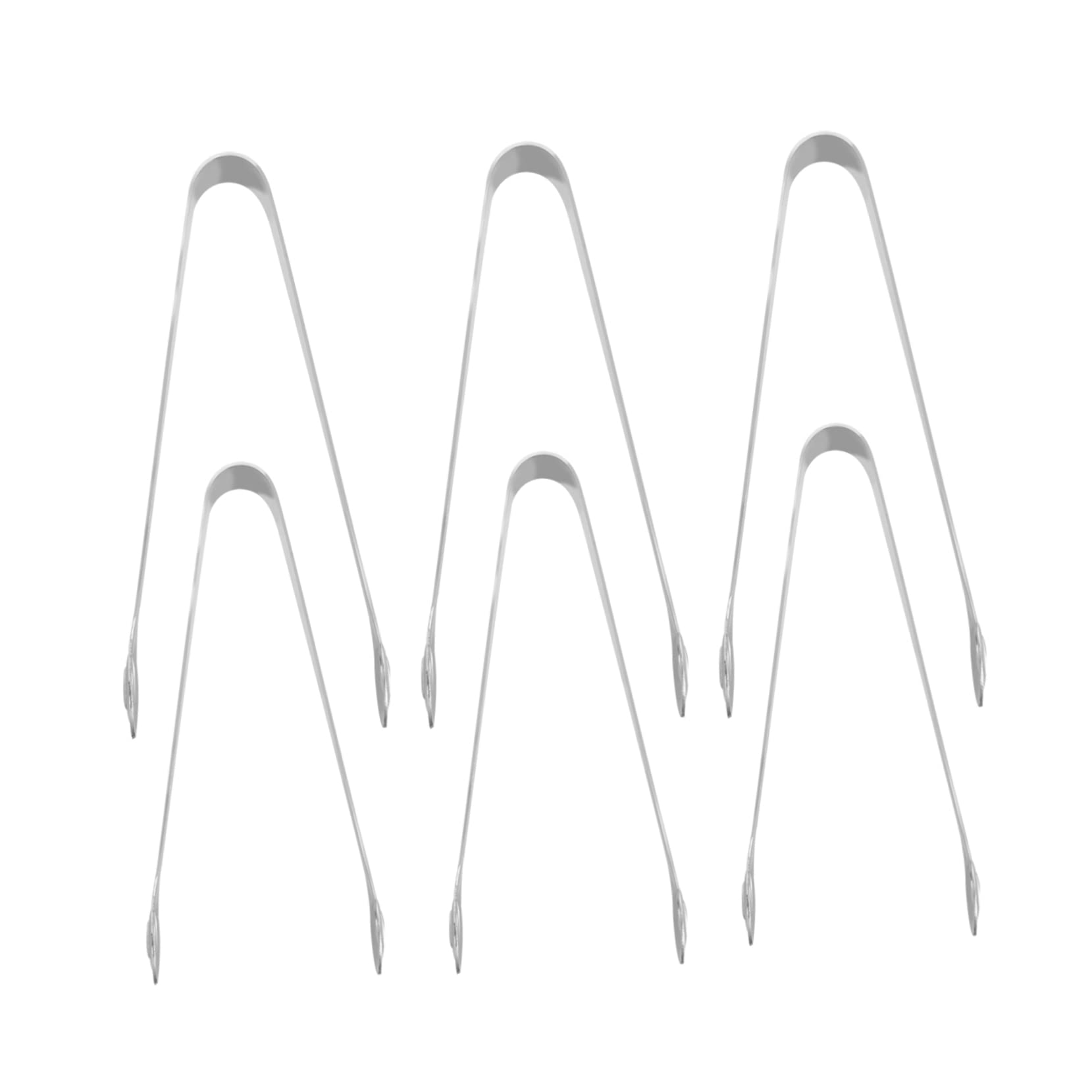 SOLUSTRE 6 Pcs Stainless Steel Food Tongs Multi Function Serving Clamp for Bbq Parties Events Includes for Clipping Ice Sugar Bread and Fruits