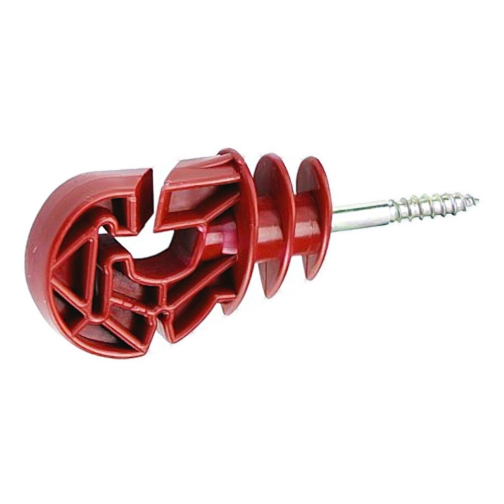 Kerbl 100 Stück roter Weidezaun-Kombi-Ringisolator 6 mm Metallstütze Elektrozaun