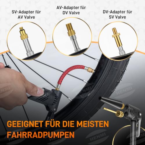 HENMI Fahrradventil Adapter Set mit Sortierbox, 21 Pcs – Ansicht 6