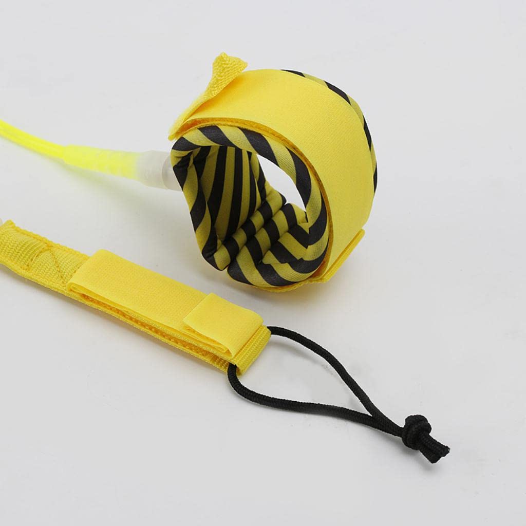 Amagogo Surfboard Leash, Robustes 6 Mm Surfboard Beinseil mit Doppelten Wirbeln, Rostfrei, Gelb 8 Fuß