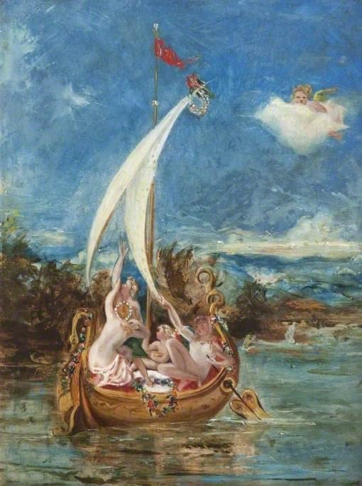 Tableau Jeunesse à la proue William Etty affiche poétique pour intérieur chaleureux
