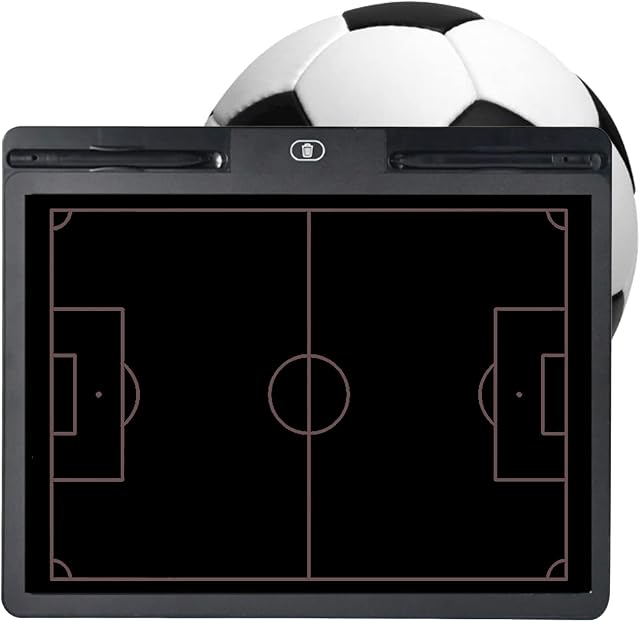 MKNZOME Football Tactic Board, Electronic Soccer Coaching Practice Board with Flexible LCD screen and pen, Pro Strategy Board for Training Teaching Competition Command, with Lock Function