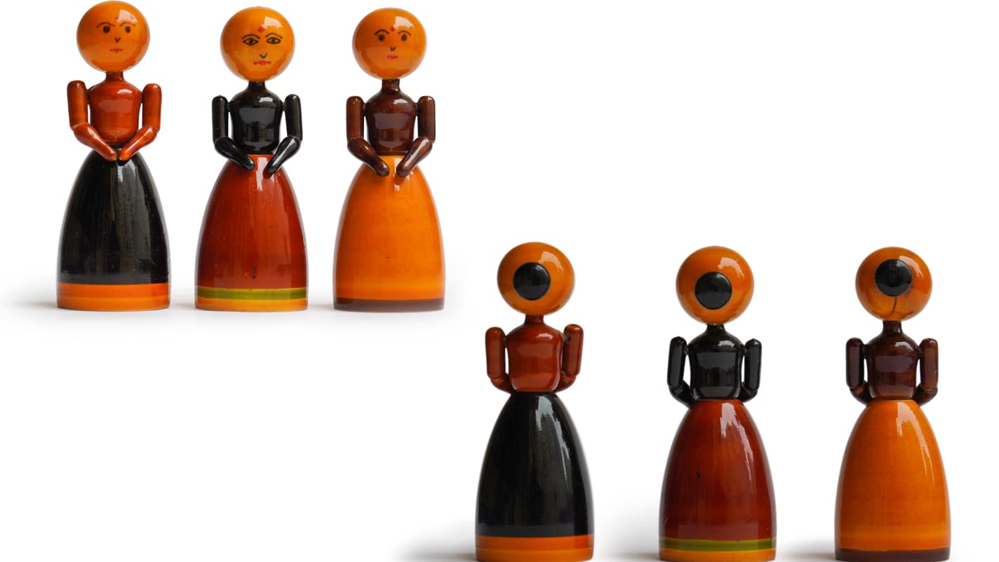 Gogalgai Toys 3 Wooden Ladies Figurines