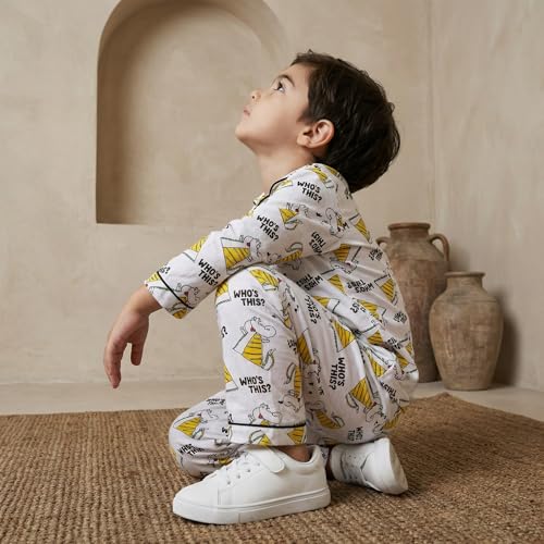 Image of CLAP Kids Cotton Printed Full Sleeves Night Suit
