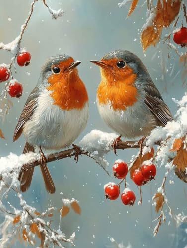 Diamond painting hiver grand format à offrir en cadeau de loisirs créatifs adultes