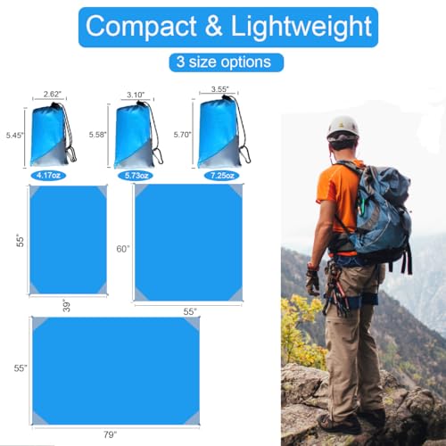 Orga'Neat Cobertor de bolso – Cobertor de piquenique compacto, cobertor de praia, à prova de areia,