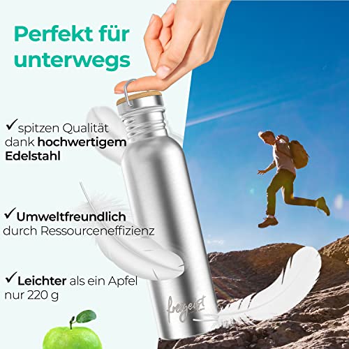 freigeist Trinkflasche Edelstahl einwandig mit Gratis Sportverschluss - Trinkflasche 1l | 750 | 500 | 350 ml - Edelstahl… - Image 5