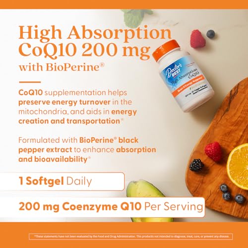 Image of Doctor's Best High Absorption COQ10 with Bioperine 200 mg 60 Softgels