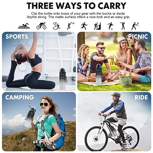 1L BPA-Free Water Bottle with Straw & Time Markings - Leak-Proof - Image 7