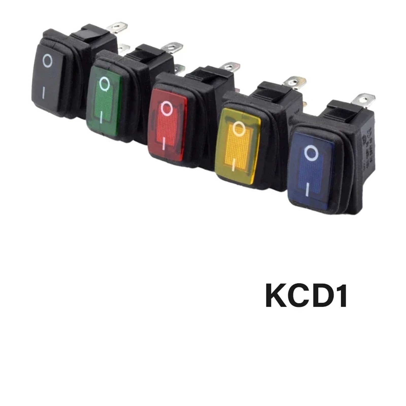 KCD1 KCD3 Przełącznik światła Przycisk Wodoodporny podświetlany Przełącznik Rocker 12V 220V Lampa 2/3-pinowa SPST ON OFF Car Dashboard Boat Navy (RED_ON-OFF_12-24V)