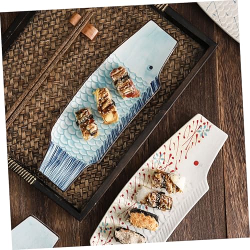 Plato cerámico creativo en forma de pez para sushi miniatura 5