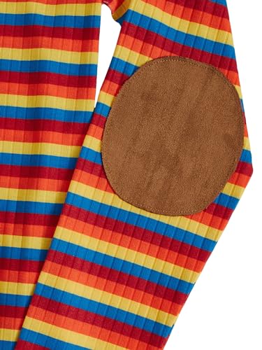 Image of Milumia Women's Elbow Patch Striped High Low Top T-Shirt
