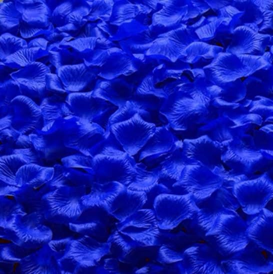 1000 pétalos de rosa artificiales para boda, noche romántica para élella, compromiso, decoraciones de flores, eventos, fiestas, a granel, azul rey