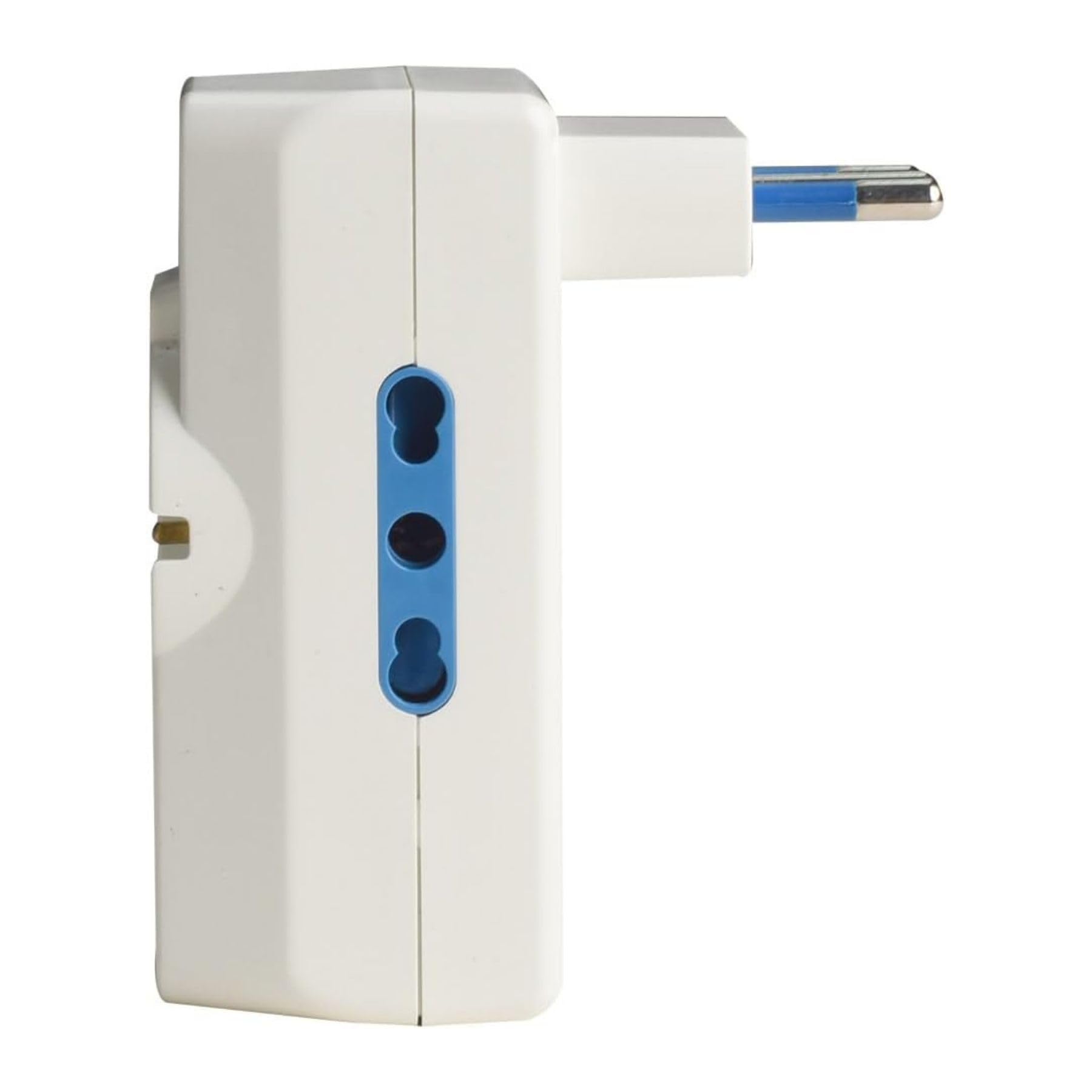 Adattatore Multiprese 5 In 1, 2 Porte USB + 2 Prese Bipasso 10A/16A + 1 Presa Schuko Universale, Interruttore, Spina Piccola 10A a 90° Salvaspazio (4 Pezzi, 2 Porte USB A)