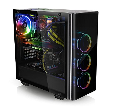 Image of Thermaltake View 21 Dual Tempered Glass ATX Black Gaming Mid Tower Computer Case Chassis CA-1I3-00M1WN-00