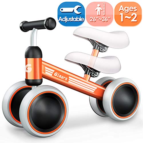 Gimars Upgrade Height Adjustable Baby Balance Bike for 12-24 Month Boys Girls, 4