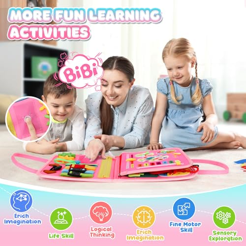 Image of URMYWO Toddler Busy Board - Busy Book Montessori Toys Ages 3 and up - Preschool Learning Activities with Alphabet Number Animal, Educational Travel Toys Birthday Gifts for Kids