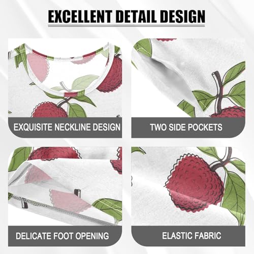 Lychee Pattern Summer Cute Pajama Sets, Short Sets for Daily Wears and Sleep Wears4