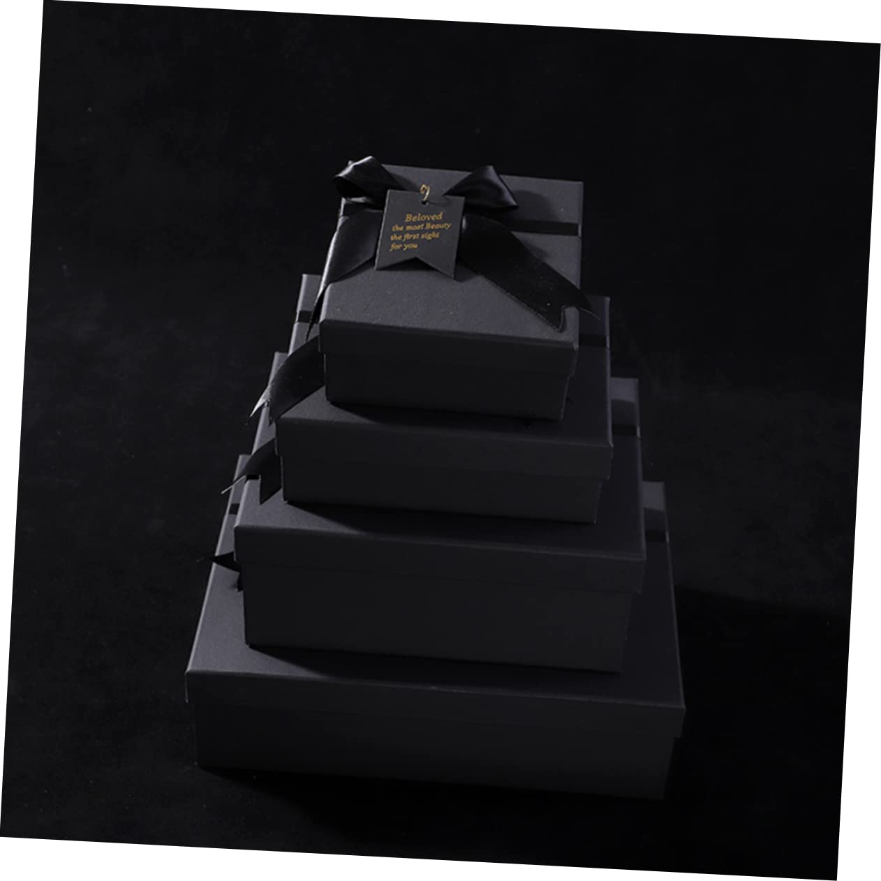 Healeved 6stücke Elegante Schwarze Geschenkkartons Mit Schleife Vielseitige Dekorative Verpackung Für Hochzeiten Valentinstag Partys Und Besondere Anlässe