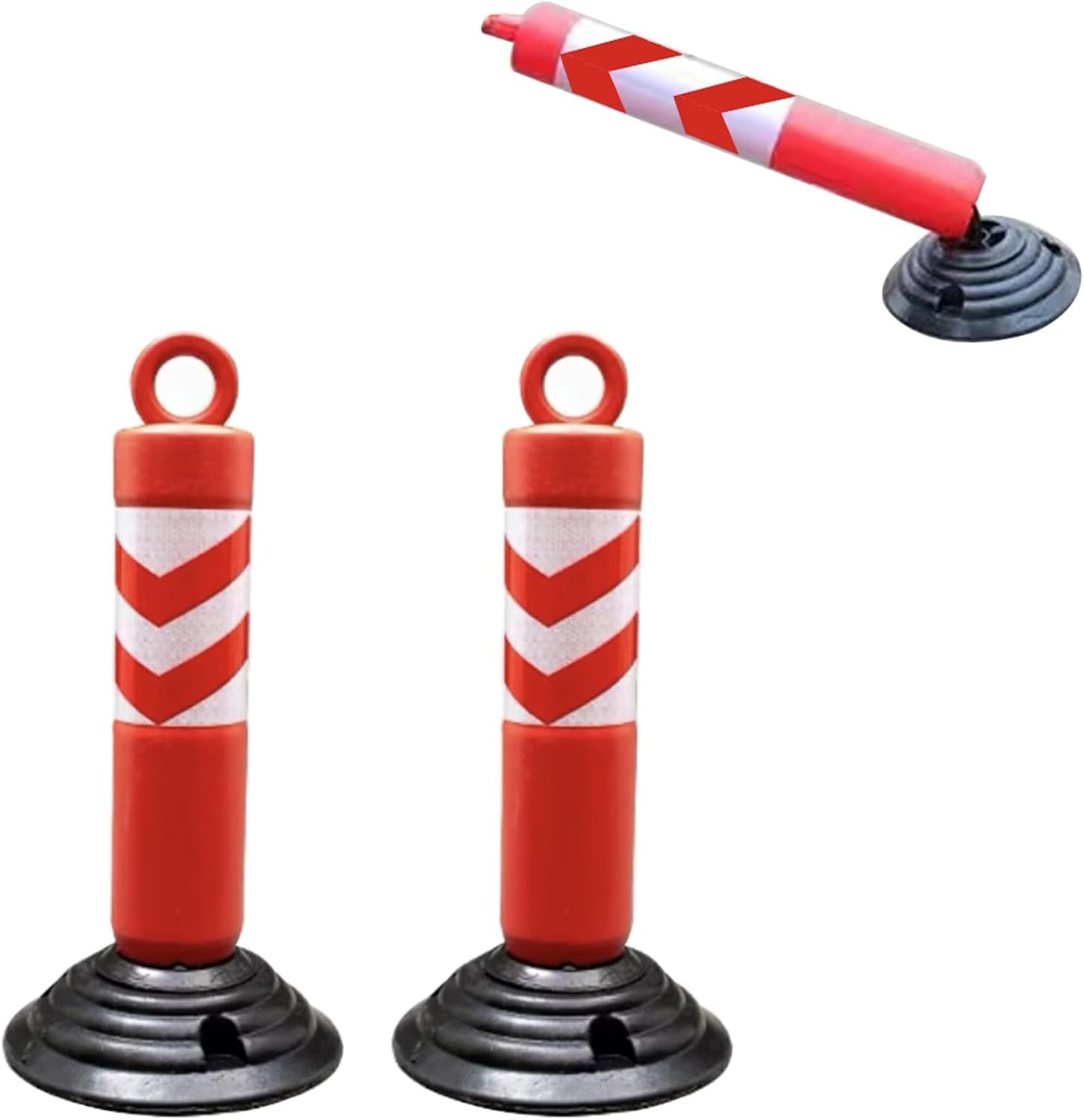 WOTZOV Traffic Delineator Post Delineator Safety Cone Post Plastic Security Parking Bollard, Driveway Pathway Barrier Stanchion Not Fall Down, Traffic Delineator Caution Cones W,55Cm,55cm Height