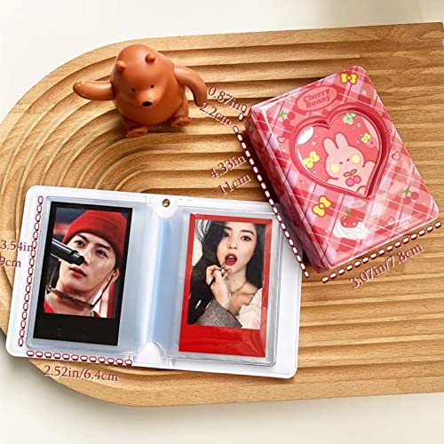 runrayay 3 Inch Mini Photocard Album, Red Heart Hollow Photo Holder, Kpop Photocard Binder for Fujifilm Instax Camera 40 Pockets - Image 3