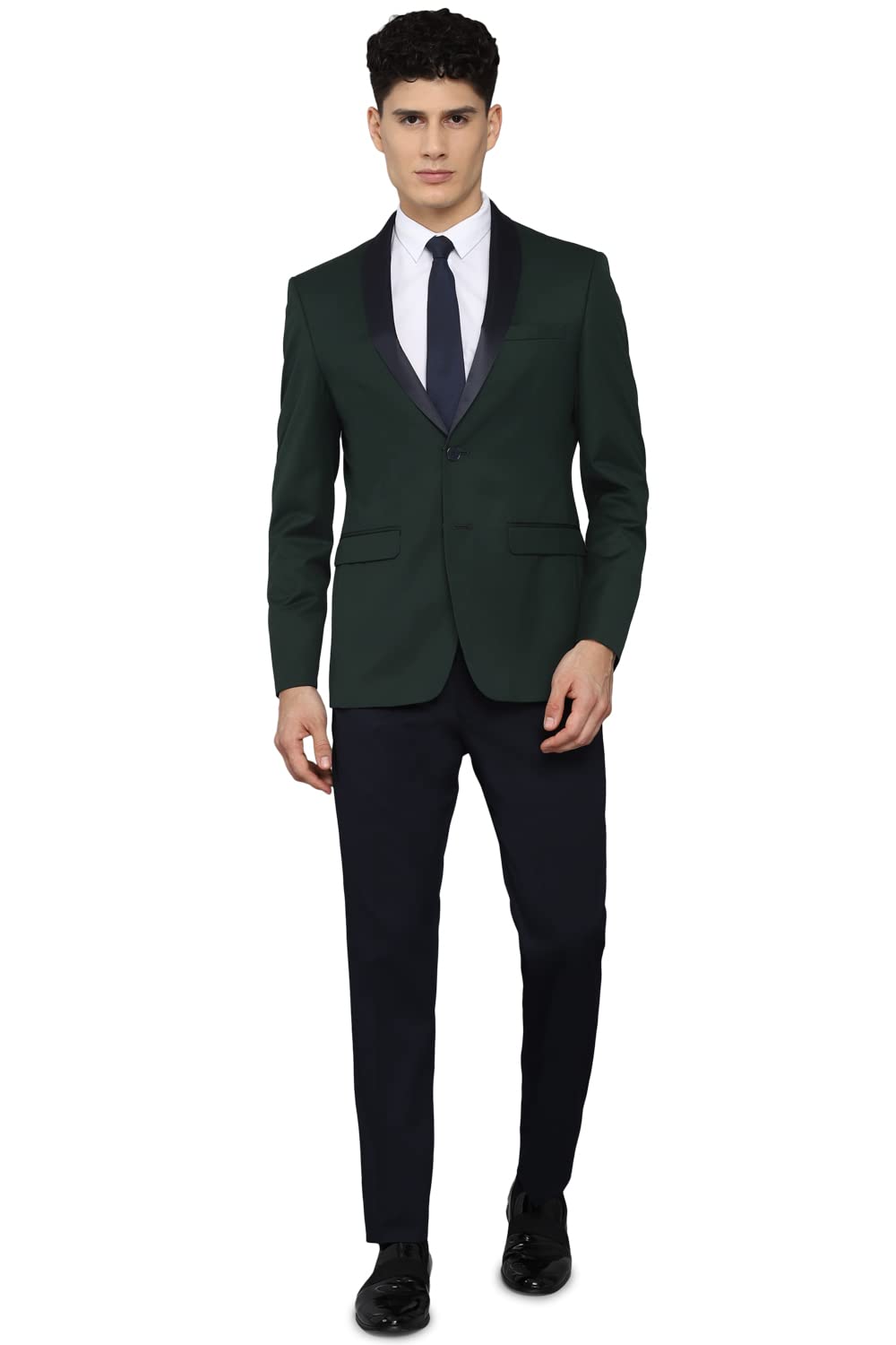 allen solly Textured Polyester Viscose Slim Fit Men's Work Wear Suit-picture-40