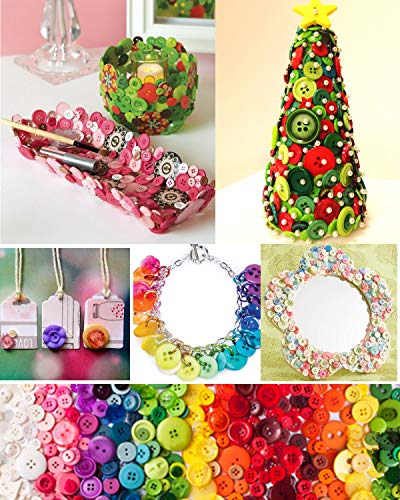 Around 600 Pieces Resin Buttons 2-Holes 4-Holes Sewing Decorative Buttons Beads Flatback for Crafts Embellishments Scrapbooking Painting Christmas Knitting Ornaments(White) - Image 3