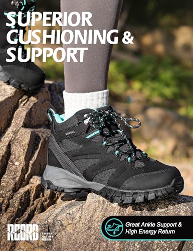 R CORD Hiking Boots Women Waterproof Womens Hiking Boots Ankle Support Hiking Boots for Women Durable Hiking Boot for Outdoors Womens Mountaineering Boots2