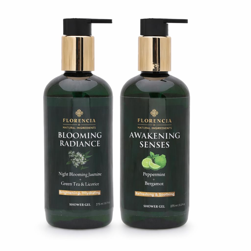 FLORENCIA Blooming Radiance & Awakening Senses Luxurious Body Wash Combo | Deep Hydration, Skin Brightening & Refreshing Fragrance | Gentle Daily Cleanser for Soft, Glowing Skin | Suitable for All Skin Types (Pack of 2)-image-22