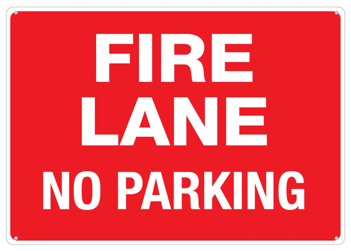 Fire Lane No Parking Wall Aluminum Metal Sign 12"x8" Premium Aluminum Sun-Proof Rust-Free For Home/Yard Use