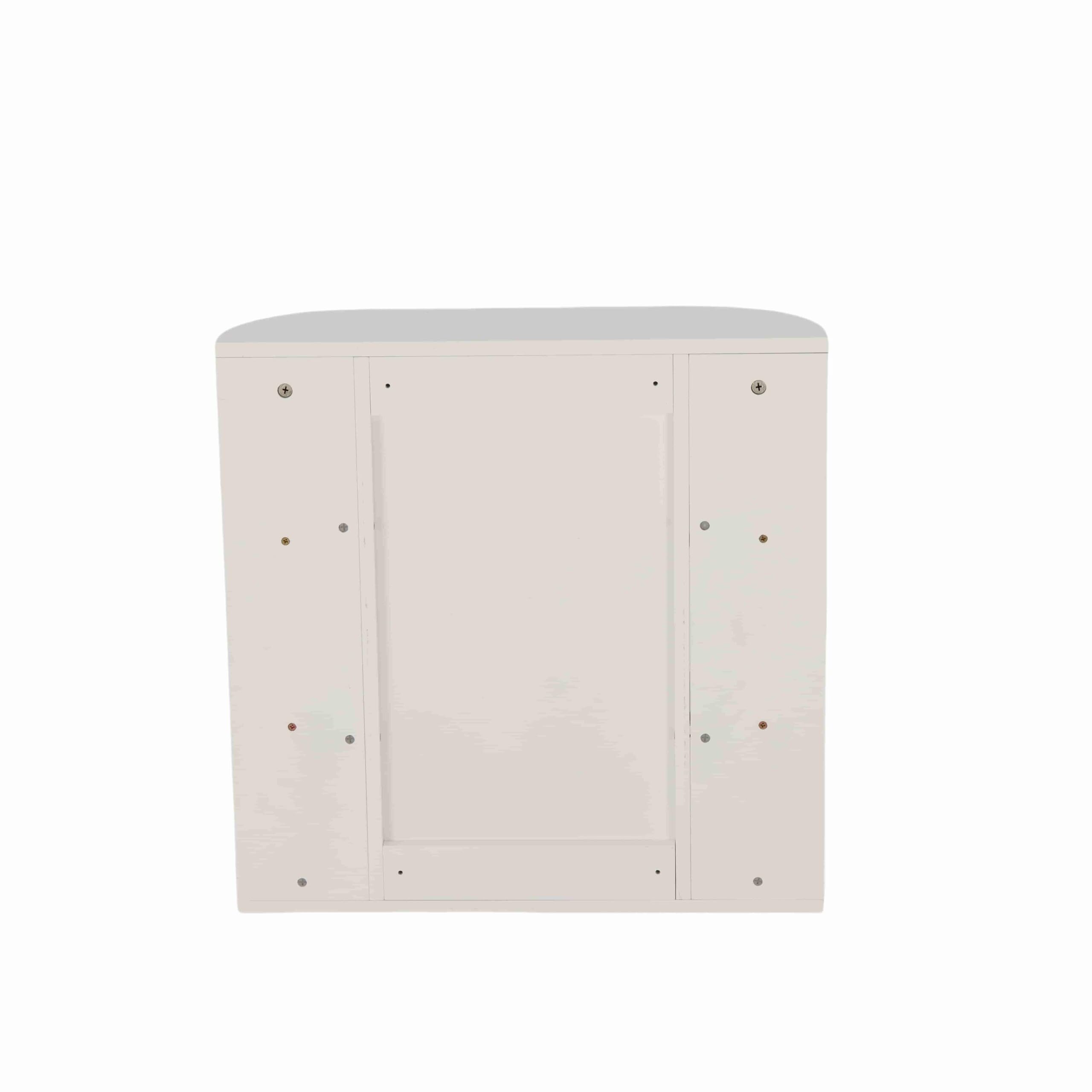 Relaxdays Armario con Espejo, 6 estantes, 4 Compartimentos, 58 x 61 x 18 cm, Montaje en Pared, Mueble de baño, Blanco.