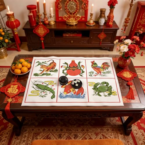 KYMY Vietnamese New Year Party Supplies Traditional Bu Cua Tm C Party Decor for Tt Vit Nam 2026 Spring Festival Gourd Crab Shrimp Fish Party Favor Asian Lunar New Year Horse Year Decorations