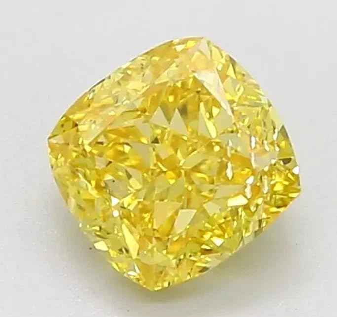 3 Ct Loose Lab-Grown Yellow Diamond – VVS1 Clarity, Cushion Cut, F Color, Certified Gemstone Ideal for Engagement Rings and Fine Jewelry - Image 3