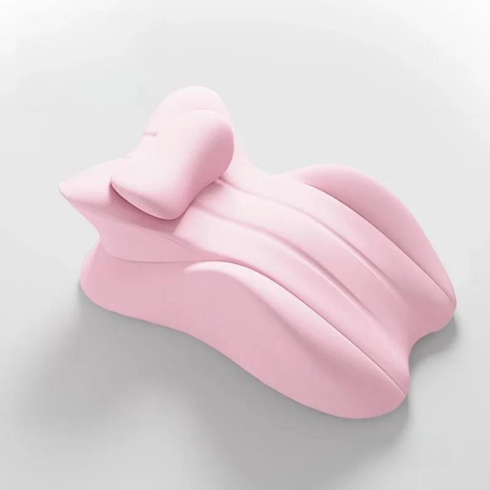 BFJNFPBEU Ergonomic Contoured Stomach Sleeper Pillow with Detachable Neck Headrest, Memory Foam Prone Sleeping Bed Cushion, Multi-Purpose Wedge Support Pillow,Pink