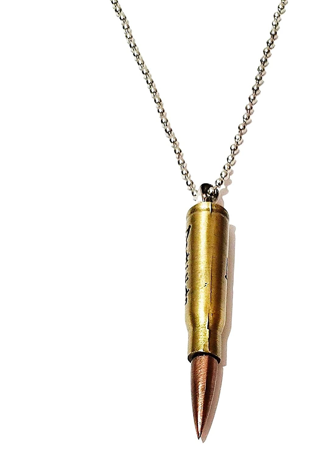 WellpointWell Point Bullet Pendant Necklace for Men | Bronze & Copper Finish Locket with Ball Chain | Trendy Stainless Steel Bullet Style Chain Jewelry | Fashion Accessory for Men & Boys