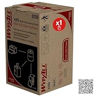 WypAll X60 General Clean Multi-Task Cleaning Cloths 8250-2-in-1 Midi Roller Cleaning System - 1 Blue Roll x 235 Blue Cleaning Wipes