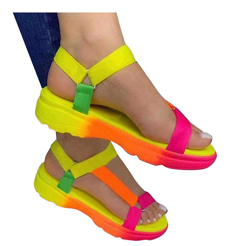colorful platform sandals