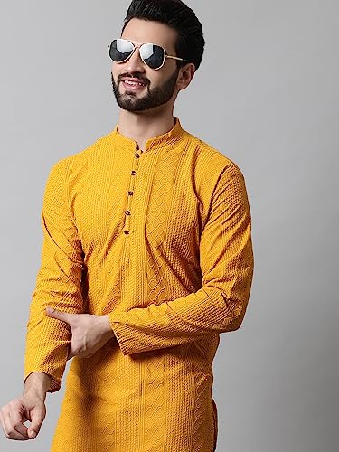 Image of Jompers Embroidered Cotton Kurtas for Men