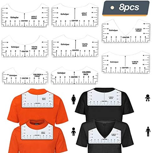 T-Shirt Ruler Guide, 185 inches Acrylic T-Shirt Measuring Tool, Vinyl Alignment Ruler Guide to Centering Designs and Size Chart for DIY Customized Round Neck T-Shirt, Sewing, HTV Heat Press Transfer T-Shirt Ruler Guide, 185 inches Acrylic T-Shirt Measuring Tool, Vinyl Alignment Ruler Guide to Centering Designs and Size Chart for DIY Customized Round Neck T-Shirt, Sewing, HTV Heat Press Transfer