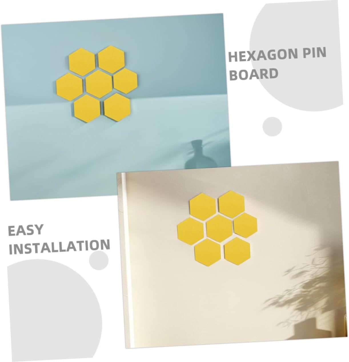 VICASKY 20pcs Hexagon Felt Board Tiles Sound Absorbing Acoustic Panels for Walls Decorative Wall Bulletin Board for Home Office