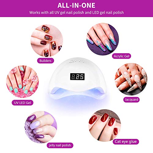 Authentic Store UV LED Nail Lamp With Lamp Beads, Nail Dryer For All Gel Polish, Lamp For Manicure With Automatic Sensor & 4 Timers, LCD Display (48W Digital) - Image 4