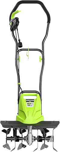 18-Inch 13.5 Amp Tiller/Cultivator with 6 Steel Tines, 3-Adjustable Wheels,