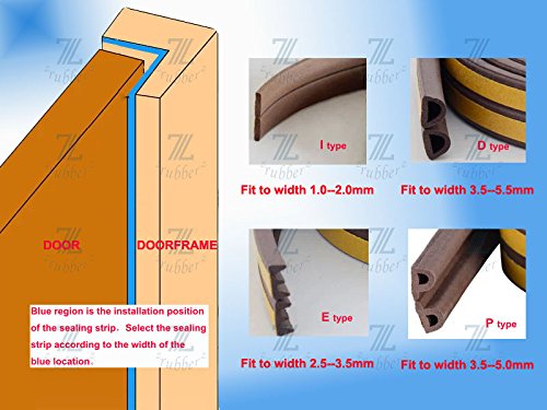 Image of Stick&Seal D Shaped, Self-Adhesive EPDM Doors and Windows Seal Strip Soundproofing Collision Avoidance Rubber Weatherstrip 6 Meter (2 x 3 M = 6 Meter) (12 Meter, Grey)