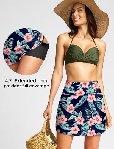 Image of Viodia Women's 18 inch /20 inch Long Swim Skirt High Waisted Modest Swimsuits Skirt Bathing Suit Tummy Control Swim Bottoms