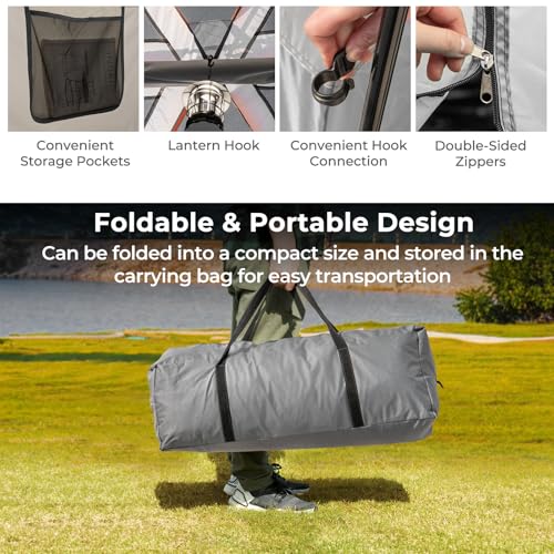 Carpa de camping para 4-6 personas con toldo impermeable miniatura 5