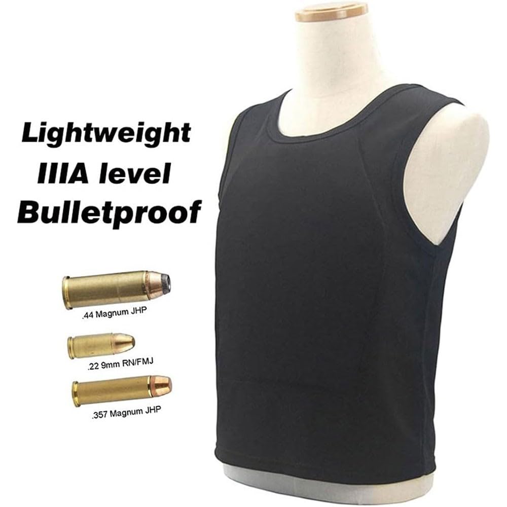 Discreto Chaleco antibalas Nivel IIIA - Oculto Oculto en el Interior Use una Camiseta Suave antibalas para protección de Seguridad Personal