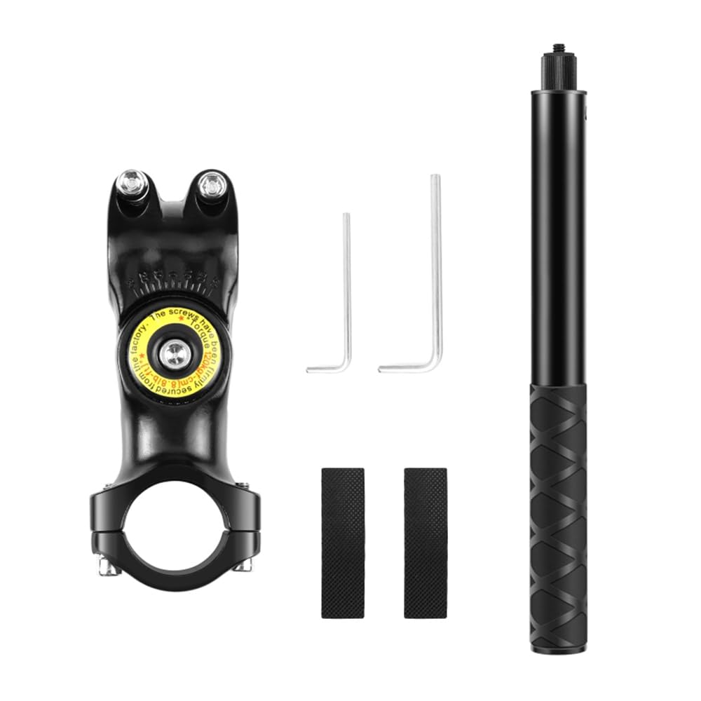Motorcycle Bike Handlebar Clamp Mount, Aluminum Invisibles Selfie Stick Compatible with INSTA360 X2 X3, Articulating Camera Mount Clamp for Shooting Bike Video