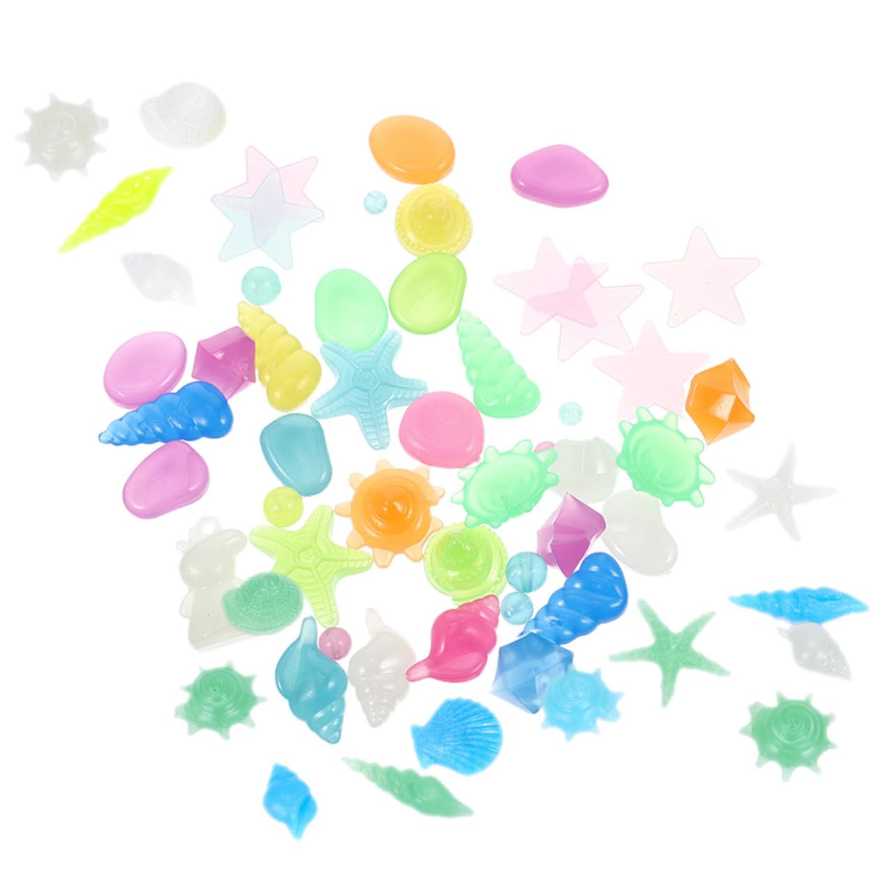 Uonlytech 50Pcs Luminous Aquarium Stones Multi Functional Decorative Pebbles for Fish Tanks Freshwater Saltwater Environments Easy to Clean Fish Tank Accessories for Aquascaping